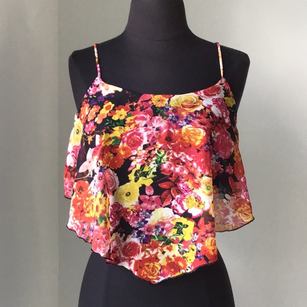 Mandee Bright Floral Crop Top